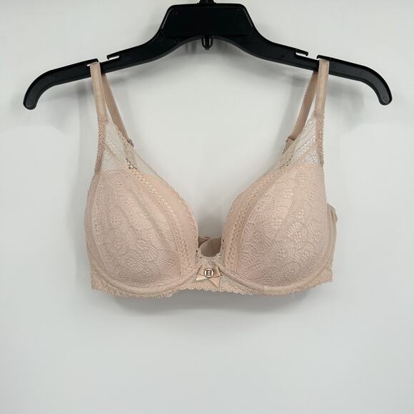 Chantelle Nude Lace Underwire Bra Size 32DD - Picture 1 of 8